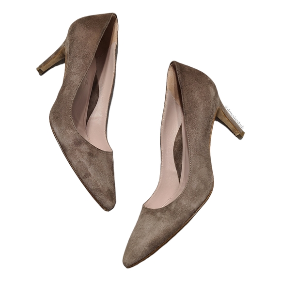 Gabriela Pump Heels Taupe Suede Leather 